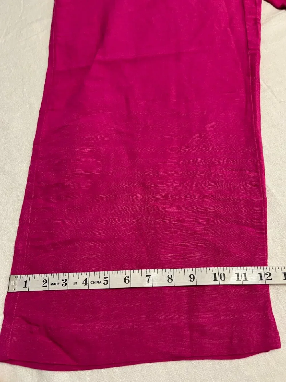 NWT H&M Women Linen Blend Wide Leg Pants XL Pink High Rise Coastal Summer